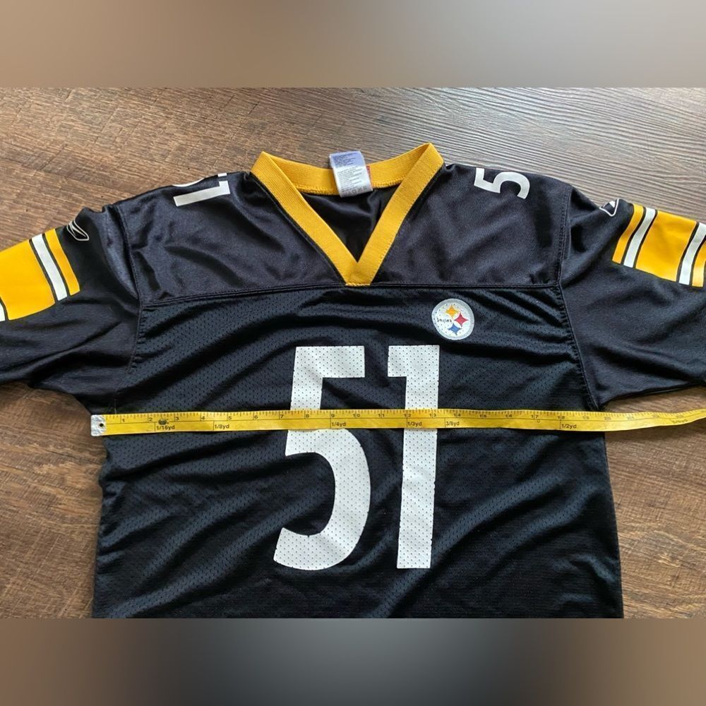 Pittsburgh Steelers Jersey Reebok NFL Players James Farrior #51 women’s M EUC - Picture 11 of 13